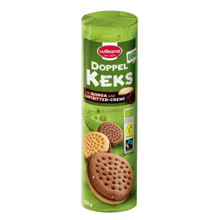 Keks, Doppelkeks mit Quinoa und Zartbittercreme