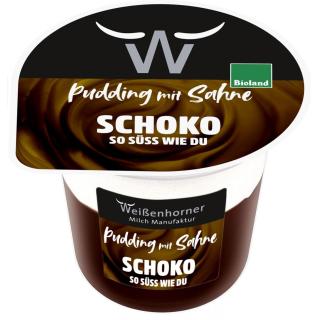 Pudding Schoko mit Sahne