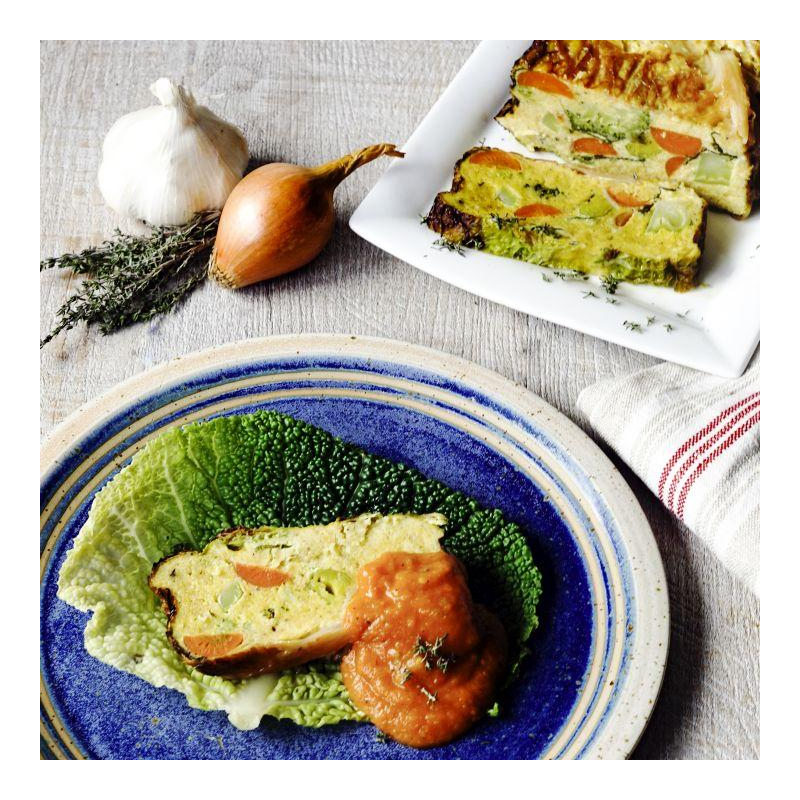 Gemüse-Pastete mit Tomatensauce