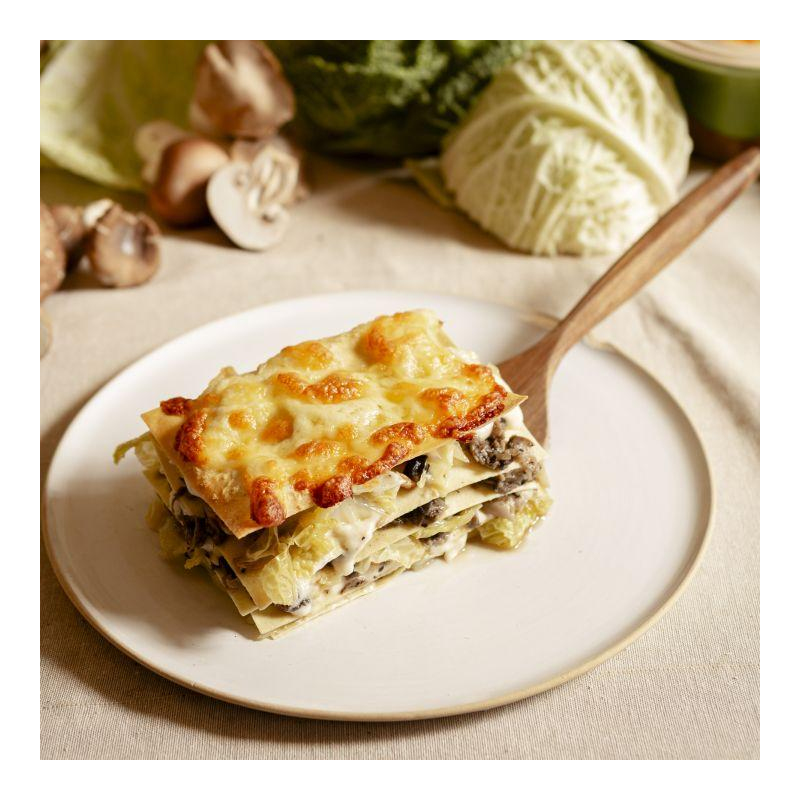 Wirsing-Pilz-Lasagne mit Béchamelsoße