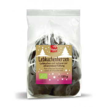 Lebkuchenherzen Zartbitter mit Johannisbeerfüllung