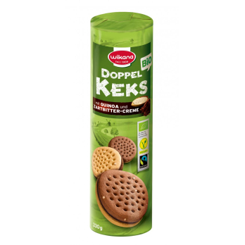 Keks, Doppelkeks mit Quinoa und Zartbittercreme