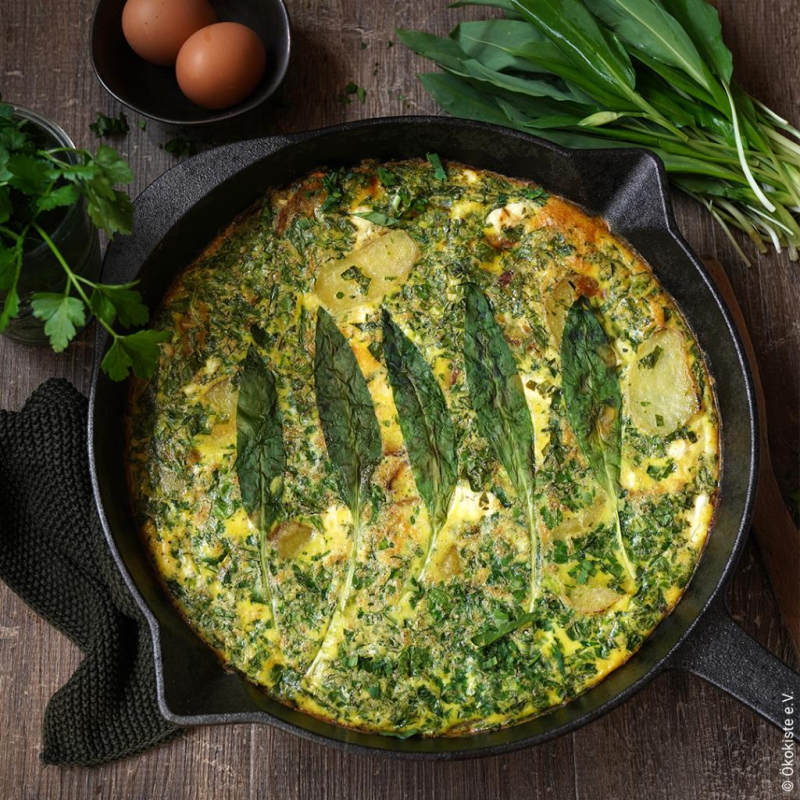 Bärlauch-Frittata/vegetarisch