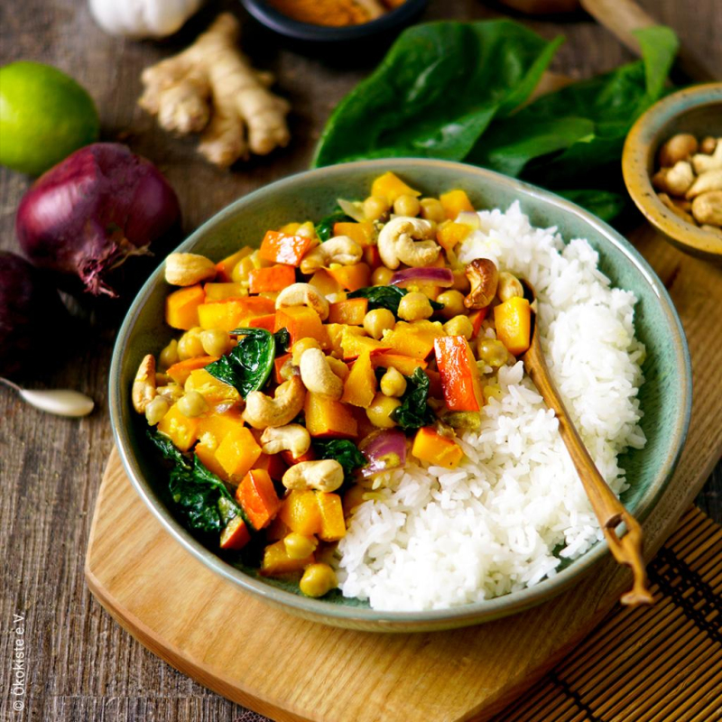Kürbis-Curry -vegan