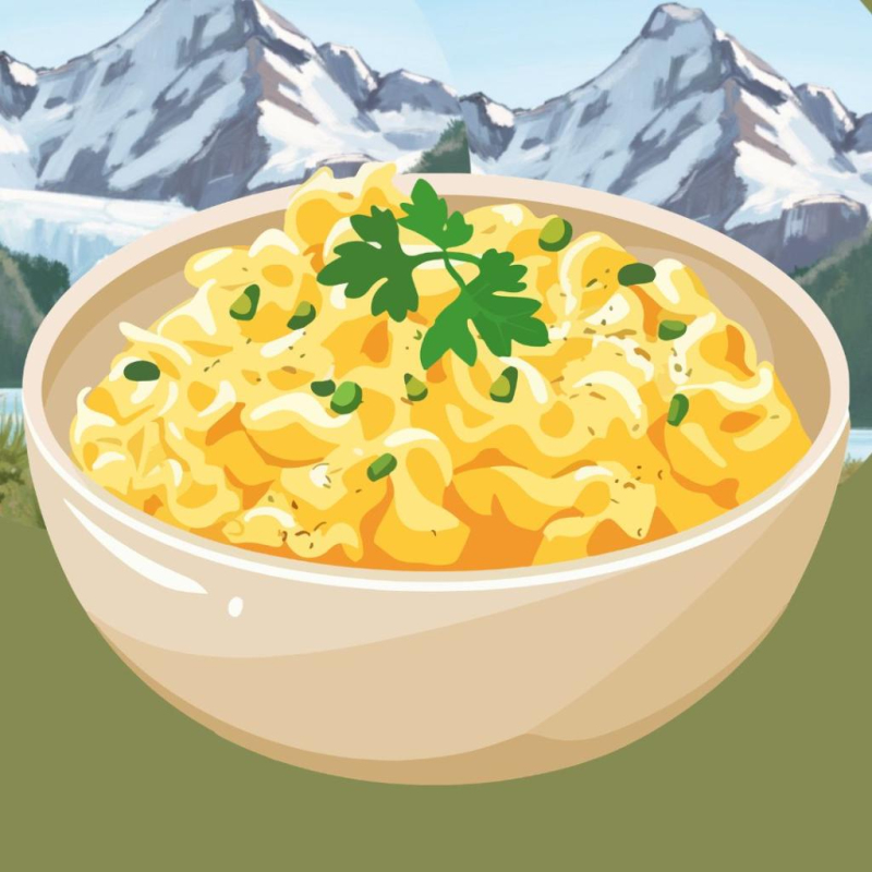 Käsespätzle mit Vogerlsalat (Ackersalat)